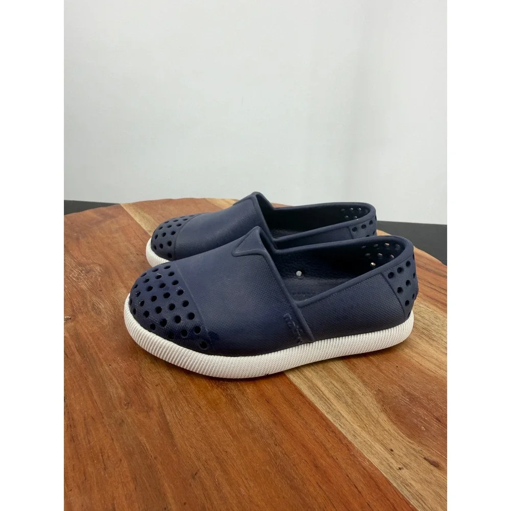 Native Miles Slip On‎ Shoes Kids C5 Navy Blue Excellent Perforated Vegan EVA